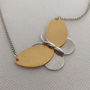 AVON Vintage 1970's Mixed Metal Butterfly Pendant Necklace GVC